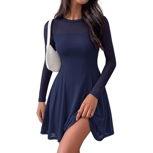 image:imageBTFBM Womens Mini Dress Sheer Mesh Long Sleeve Flowy A Line Casual Cocktail Party Going Out Dresses 2026 Fall FashionNavy Blue