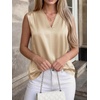image:imageBTFBM Summer Tank Tops 2026 Satin Business Casual Outfits for Women Pleated Sleeveless Shirts Silk Spring Work BlousesApricot