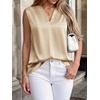 image:imageBTFBM Summer Tank Tops 2026 Satin Business Casual Outfits for Women Pleated Sleeveless Shirts Silk Spring Work BlousesApricot
