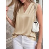 image:imageBTFBM Summer Tank Tops 2026 Satin Business Casual Outfits for Women Pleated Sleeveless Shirts Silk Spring Work BlousesApricot