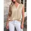 image:imageBTFBM Summer Tank Tops 2026 Satin Business Casual Outfits for Women Pleated Sleeveless Shirts Silk Spring Work BlousesApricot
