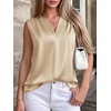 image:imageBTFBM Summer Tank Tops 2026 Satin Business Casual Outfits for Women Pleated Sleeveless Shirts Silk Spring Work BlousesApricot