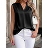image:imageBTFBM Summer Tank Tops 2026 Satin Business Casual Outfits for Women Pleated Sleeveless Shirts Silk Spring Work BlousesBlack