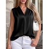 image:imageBTFBM Summer Tank Tops 2026 Satin Business Casual Outfits for Women Pleated Sleeveless Shirts Silk Spring Work BlousesBlack