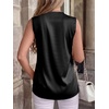 image:imageBTFBM Summer Tank Tops 2026 Satin Business Casual Outfits for Women Pleated Sleeveless Shirts Silk Spring Work BlousesBlack