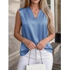 image:imageBTFBM Summer Tank Tops 2026 Satin Business Casual Outfits for Women Pleated Sleeveless Shirts Silk Spring Work BlousesBlue