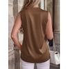 image:imageBTFBM Summer Tank Tops 2026 Satin Business Casual Outfits for Women Pleated Sleeveless Shirts Silk Spring Work BlousesBrown