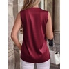 image:imageBTFBM Summer Tank Tops 2026 Satin Business Casual Outfits for Women Pleated Sleeveless Shirts Silk Spring Work BlousesBurgundy