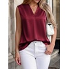 image:imageBTFBM Summer Tank Tops 2026 Satin Business Casual Outfits for Women Pleated Sleeveless Shirts Silk Spring Work BlousesBurgundy