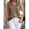 image:imageBTFBM Summer Tank Tops 2026 Satin Business Casual Outfits for Women Pleated Sleeveless Shirts Silk Spring Work BlousesCoffee Grey