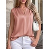 image:imageBTFBM Summer Tank Tops 2026 Satin Business Casual Outfits for Women Pleated Sleeveless Shirts Silk Spring Work BlousesGrey Pink