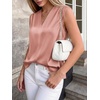 image:imageBTFBM Summer Tank Tops 2026 Satin Business Casual Outfits for Women Pleated Sleeveless Shirts Silk Spring Work BlousesGrey Pink