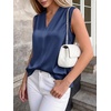 image:imageBTFBM Summer Tank Tops 2026 Satin Business Casual Outfits for Women Pleated Sleeveless Shirts Silk Spring Work BlousesNavy
