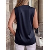 image:imageBTFBM Summer Tank Tops 2026 Satin Business Casual Outfits for Women Pleated Sleeveless Shirts Silk Spring Work BlousesNavy Blue