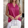 image:imageBTFBM Summer Tank Tops 2026 Satin Business Casual Outfits for Women Pleated Sleeveless Shirts Silk Spring Work BlousesRose Purple