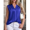 image:imageBTFBM Summer Tank Tops 2026 Satin Business Casual Outfits for Women Pleated Sleeveless Shirts Silk Spring Work BlousesRoyal Blue
