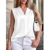image:imageBTFBM Summer Tank Tops 2026 Satin Business Casual Outfits for Women Pleated Sleeveless Shirts Silk Spring Work BlousesWhite