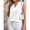 image:imageBTFBM Summer Tank Tops 2026 Satin Business Casual Outfits for Women Pleated Sleeveless Shirts Silk Spring Work BlousesWhite