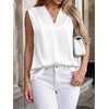 image:imageBTFBM Summer Tank Tops 2026 Satin Business Casual Outfits for Women Pleated Sleeveless Shirts Silk Spring Work BlousesWhite