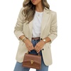 image:imageBTFBM Satin Long Sleeve Blazers for Women 2026  Work Office Suit Jackets with PocketsBusiness Casual OutfitsFall WinterBeige