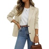 image:imageBTFBM Satin Long Sleeve Blazers for Women 2026  Work Office Suit Jackets with PocketsBusiness Casual OutfitsFall WinterBeige