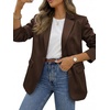 image:imageBTFBM Satin Long Sleeve Blazers for Women 2026  Work Office Suit Jackets with PocketsBusiness Casual OutfitsFall WinterBrown