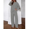 image:imageBTFBM Striped Lounge Set Sweatsuits Women 2 Piece Outfit  Womens Pajama SetsCrew NeckWide LegAirport Vacation OutfitsFall Winter ClothesBlack White