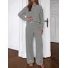 image:imageBTFBM Striped Lounge Set Sweatsuits Women 2 Piece Outfit  Womens Pajama SetsCrew NeckWide LegAirport Vacation OutfitsFall Winter ClothesBlack White