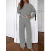 image:imageBTFBM Striped Lounge Set Sweatsuits Women 2 Piece Outfit  Womens Pajama SetsCrew NeckWide LegAirport Vacation OutfitsFall Winter ClothesBlack White