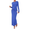 image:imageBTFBM Womens Long Sleeve Ruched Slit Maxi Wedding Guest Dress  Boat Neck Bodycon Semi Formal Dresses For Women Cocktail Party Homecoming Date Night Christmas Holiday Fall OutfitsBlue