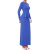 image:imageBTFBM Womens Long Sleeve Ruched Slit Maxi Wedding Guest Dress  Boat Neck Bodycon Semi Formal Dresses For Women Cocktail Party Homecoming Date Night Christmas Holiday Fall OutfitsBlue