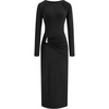 image:imageBTFBM Womens Long Sleeve Ruched Slit Maxi Wedding Guest Dress  Boat Neck Bodycon Semi Formal Dresses For Women Cocktail Party Homecoming Date Night Christmas Holiday Fall OutfitsBlack