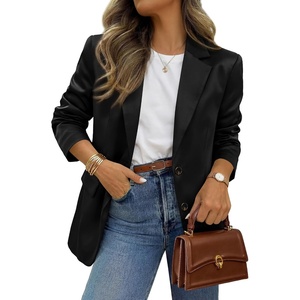 image:imageBTFBM Satin Long Sleeve Blazers for Women 2026  Work Office Suit Jackets with PocketsBusiness Casual OutfitsFall WinterBlack