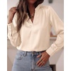 image:imageBTFBM Satin Blouses for Women Dressy Casual  LightweightV NeckLong Sleeve TopsGoing Out OutfitsFall Fashion ClothingBeige