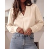 image:imageBTFBM Satin Blouses for Women Dressy Casual  LightweightV NeckLong Sleeve TopsGoing Out OutfitsFall Fashion ClothingBeige
