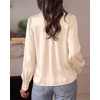 image:imageBTFBM Satin Blouses for Women Dressy Casual  LightweightV NeckLong Sleeve TopsGoing Out OutfitsFall Fashion ClothingBeige