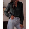 image:imageBTFBM Satin Blouses for Women Dressy Casual  LightweightV NeckLong Sleeve TopsGoing Out OutfitsFall Fashion ClothingBlack