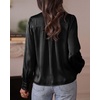 image:imageBTFBM Satin Blouses for Women Dressy Casual  LightweightV NeckLong Sleeve TopsGoing Out OutfitsFall Fashion ClothingBlack
