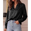 image:imageBTFBM Satin Blouses for Women Dressy Casual  LightweightV NeckLong Sleeve TopsGoing Out OutfitsFall Fashion ClothingBlack