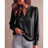 image:imageBTFBM Satin Blouses for Women Dressy Casual  LightweightV NeckLong Sleeve TopsGoing Out OutfitsFall Fashion ClothingBlack