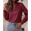 image:imageBTFBM Satin Blouses for Women Dressy Casual  LightweightV NeckLong Sleeve TopsGoing Out OutfitsFall Fashion ClothingBurgundy