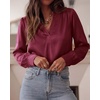 image:imageBTFBM Satin Blouses for Women Dressy Casual  LightweightV NeckLong Sleeve TopsGoing Out OutfitsFall Fashion ClothingBurgundy