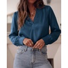 image:imageBTFBM Satin Blouses for Women Dressy Casual  LightweightV NeckLong Sleeve TopsGoing Out OutfitsFall Fashion ClothingDark Blue