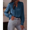image:imageBTFBM Satin Blouses for Women Dressy Casual  LightweightV NeckLong Sleeve TopsGoing Out OutfitsFall Fashion ClothingDark Blue