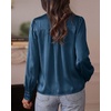 image:imageBTFBM Satin Blouses for Women Dressy Casual  LightweightV NeckLong Sleeve TopsGoing Out OutfitsFall Fashion ClothingDark Blue