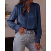 image:imageBTFBM Satin Blouses for Women Dressy Casual  LightweightV NeckLong Sleeve TopsGoing Out OutfitsFall Fashion ClothingNavy