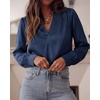 image:imageBTFBM Satin Blouses for Women Dressy Casual  LightweightV NeckLong Sleeve TopsGoing Out OutfitsFall Fashion ClothingNavy