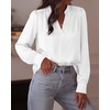 image:imageBTFBM Satin Blouses for Women Dressy Casual  LightweightV NeckLong Sleeve TopsGoing Out OutfitsFall Fashion ClothingWhite