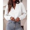 image:imageBTFBM Satin Blouses for Women Dressy Casual  LightweightV NeckLong Sleeve TopsGoing Out OutfitsFall Fashion ClothingWhite