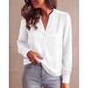 image:imageBTFBM Satin Blouses for Women Dressy Casual  LightweightV NeckLong Sleeve TopsGoing Out OutfitsFall Fashion ClothingWhite